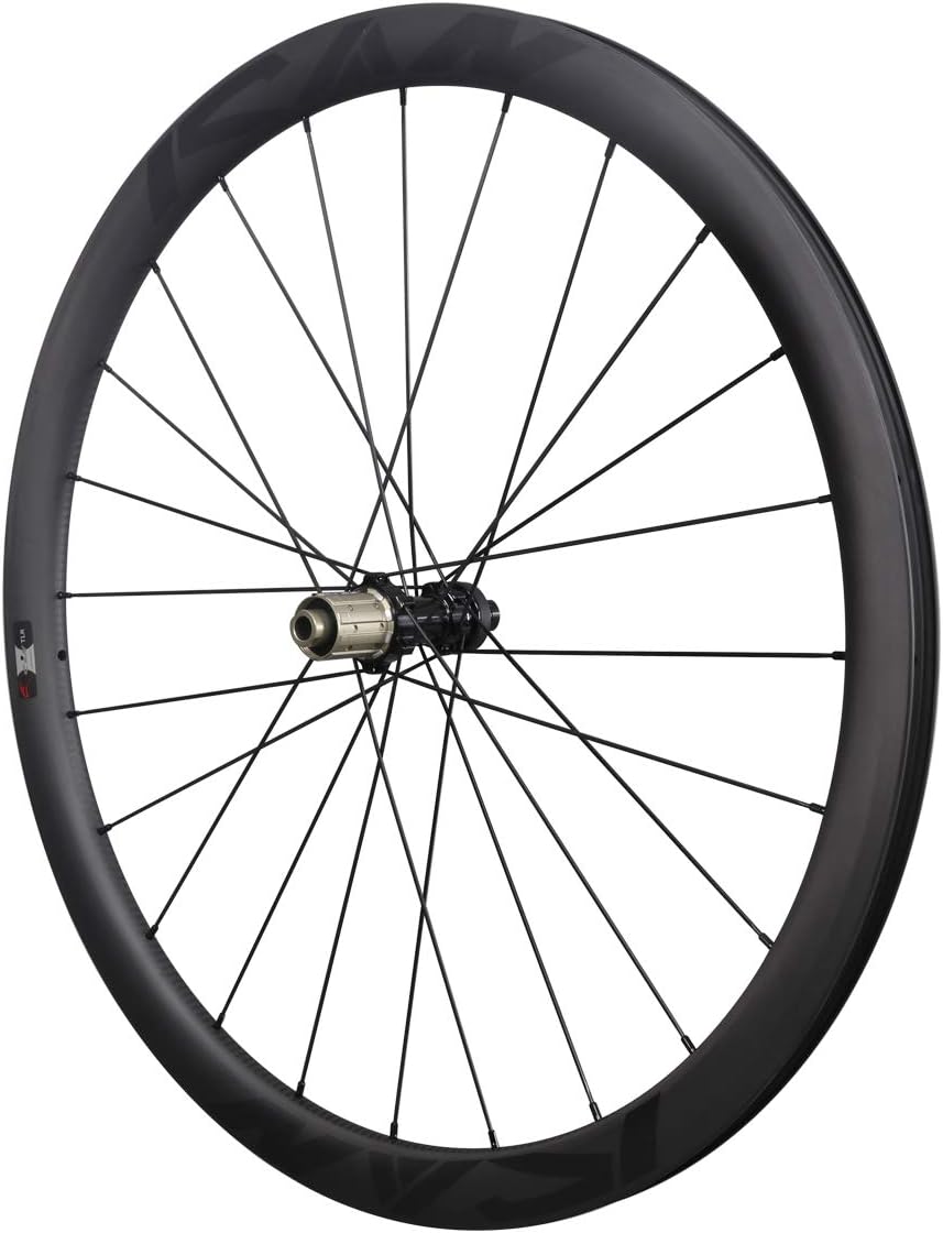Carbon Road Bike Disc Wheelset 50 mm Clincher Tubeless Ready 25mm Center Lock Thru Axle T8153