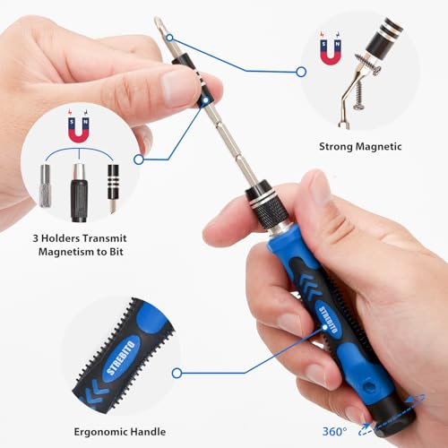 142-Piece Precision Screwdriver Set with 120 Bits Magnetic Repair Tool Kit S710748