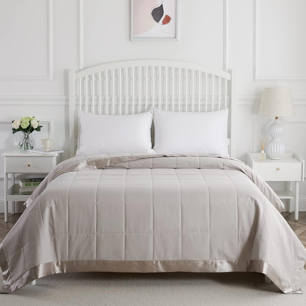 Quilted Down Alternative Blanket with Satin Trim A786295