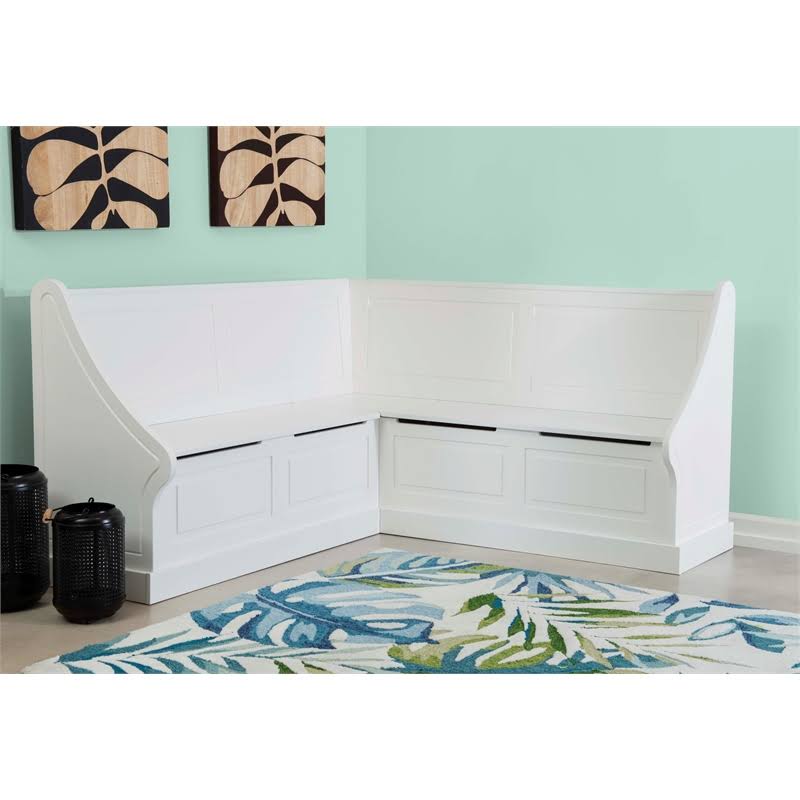 White Wood Corner Breakfast Nook M40924