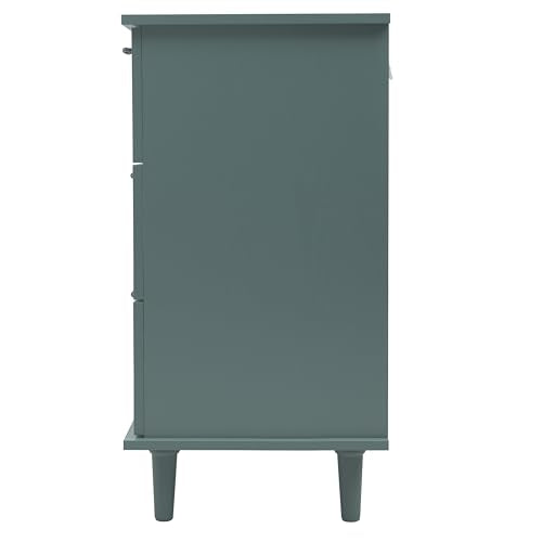 Blue 3 Door 3 Drawer Wooden Sideboard Cabinet Y956