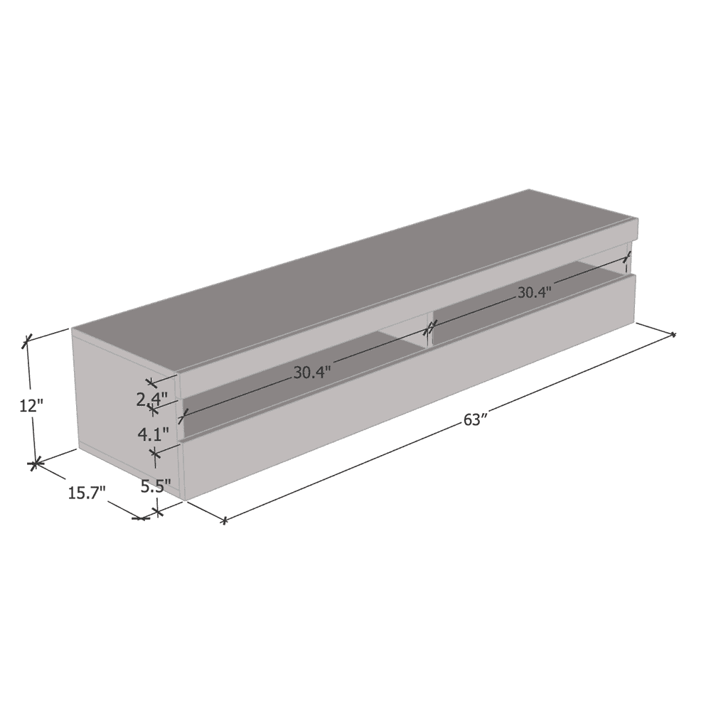 High Gloss 63" Floating TV Stand for TVs up to 70" I56226