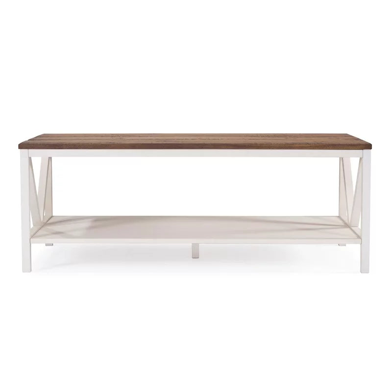 2 Piece Living Room Set with Coffee Table and End Table in White M38775