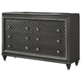 Black Silver 8 Drawer Wooden Dresser A2853