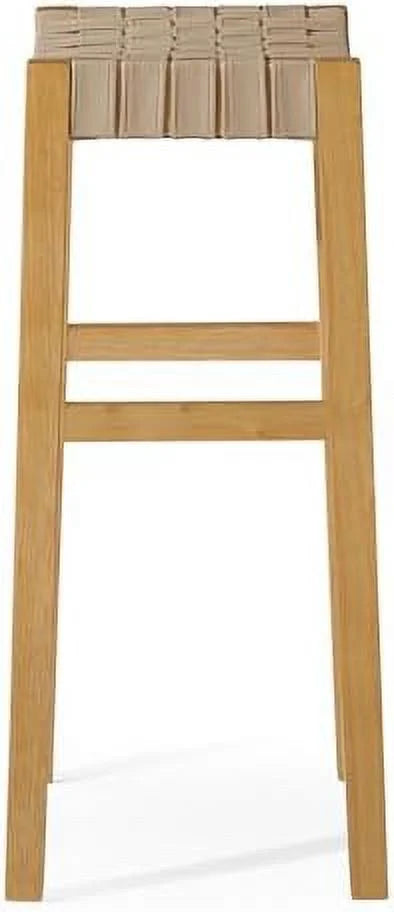 31 Inch Backless Saddle Barstool Weathered Natural Wood Finish B831970