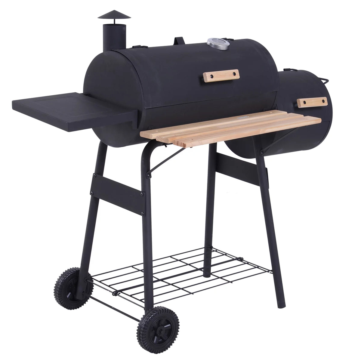 Portable Charcoal BBQ Grill and Offset Smoker Combo V3300
