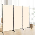 Grey 3 Panel Folding Room Divider Screen with Metal Frame C759