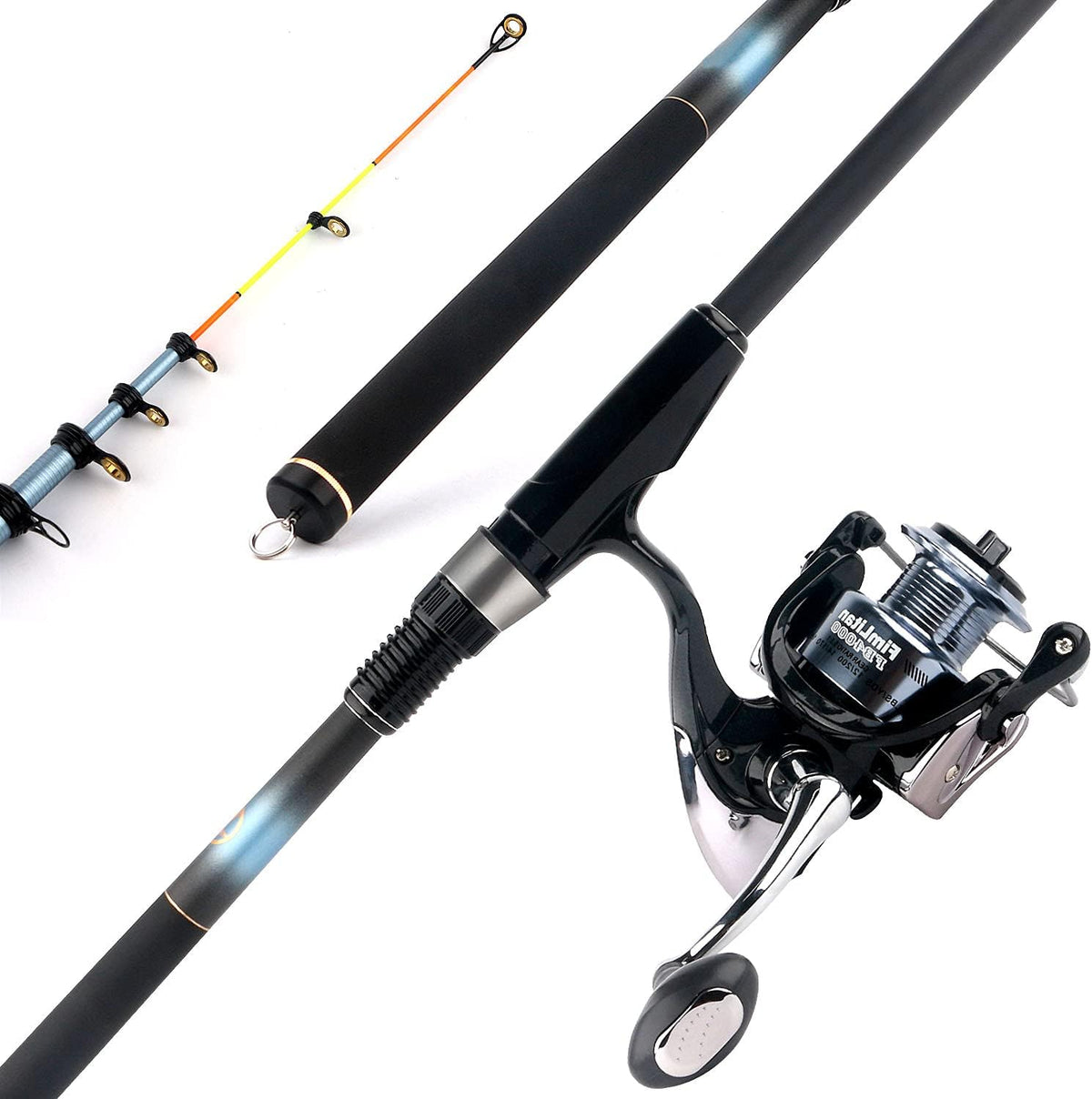 Carbon Fiber Telescopic Spinning Rod and Reel Combo with Storage Bag Y890
