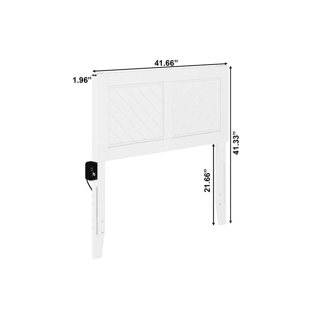 Contemporary Solid Wood Twin Size Headboard in White B3929