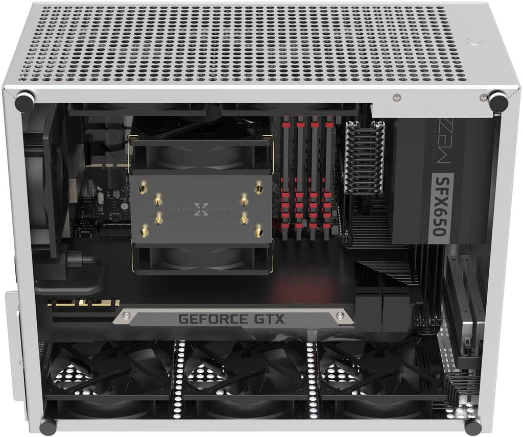 Silver Micro ATX Aluminum PC Case with Tempered Glass B645