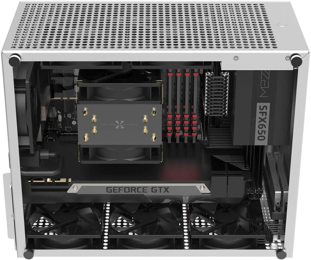 Silver Micro ATX Aluminum PC Case with Tempered Glass B645