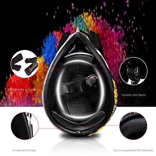 Bluetooth Dirt Bike Helmet Motocross Helmet DOT/ECE Approved N60006