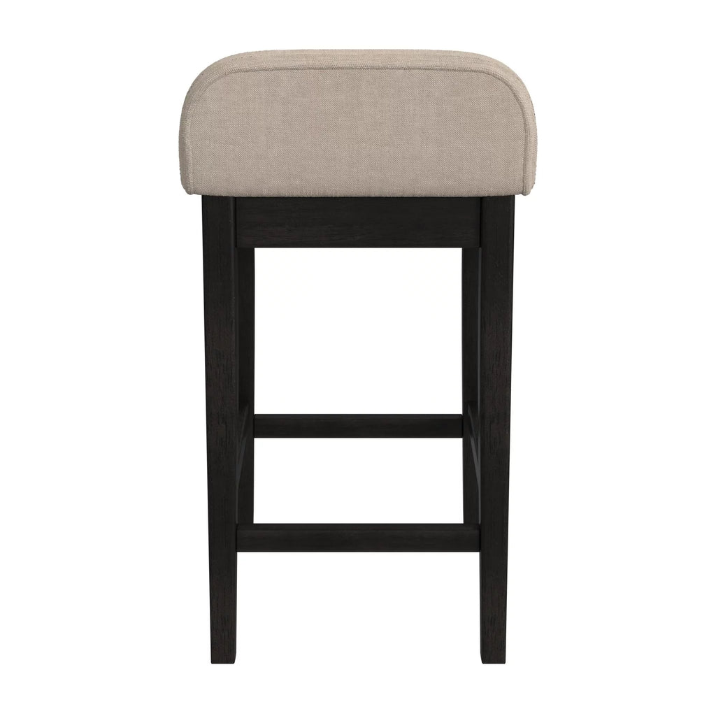 Black Light Beige Wood Counter Stool H889