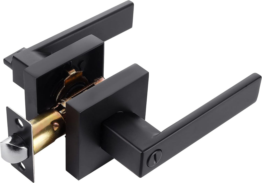 5 Pack Matte Black Heavy Duty Exterior Door Handle Keyed Alike Entry Door Lock Set N5276