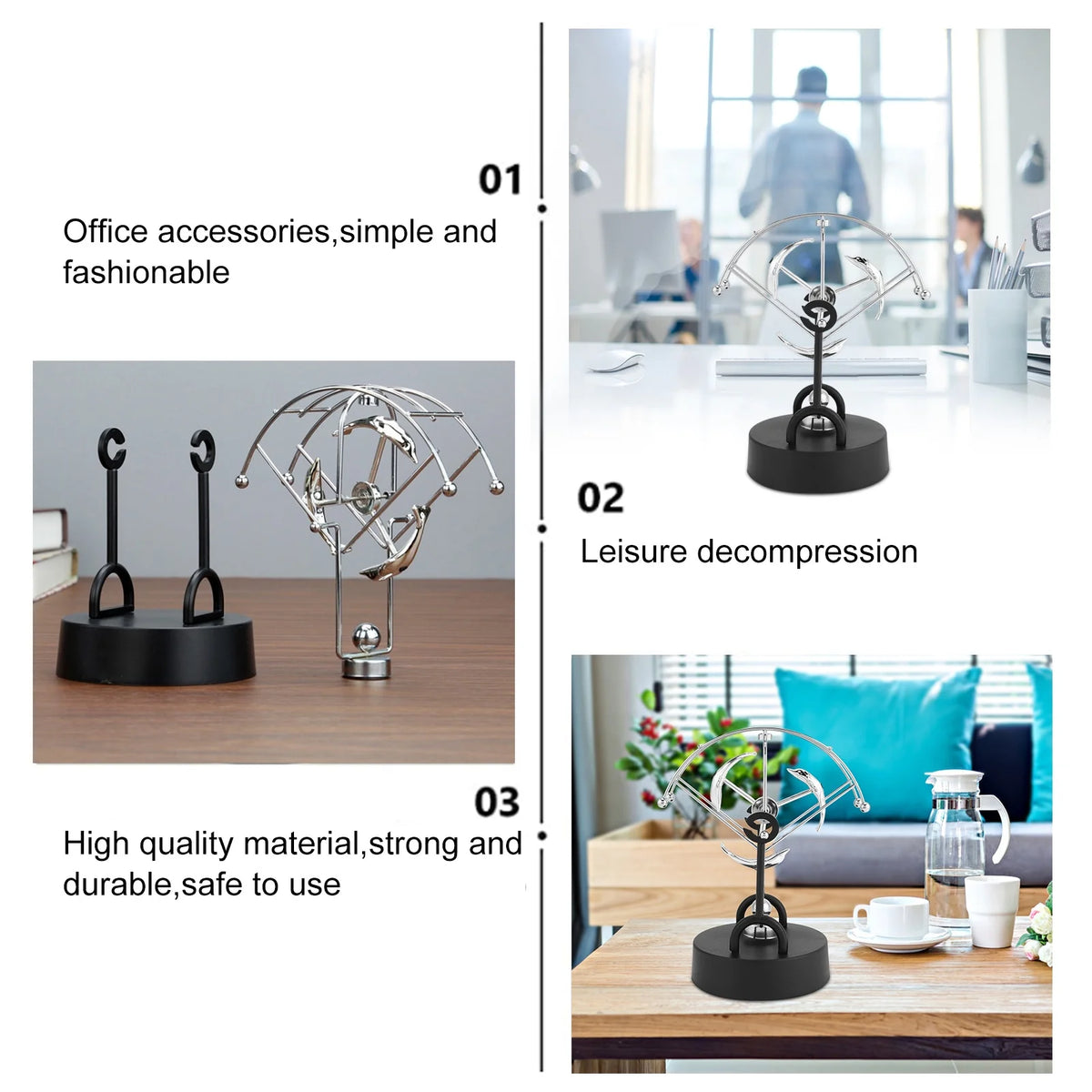 Perpetual Motion Dolphin Desk Toy W837014