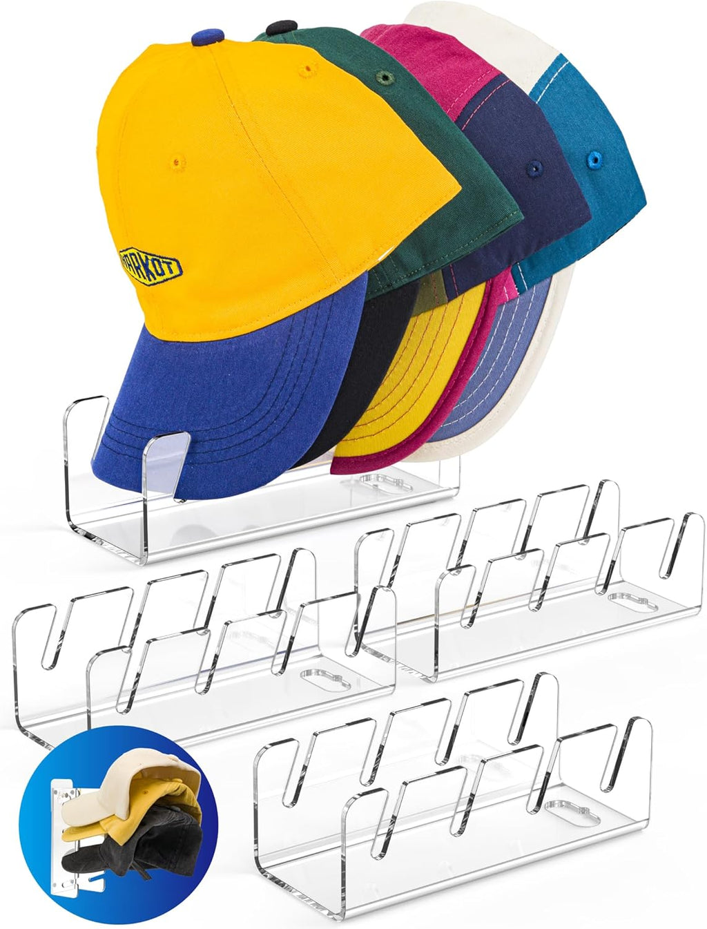 4 Pcs Clear Cap Storage Holder I7189