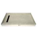 Matte Black Single Threshold Shower Base with Left Drain A934992
