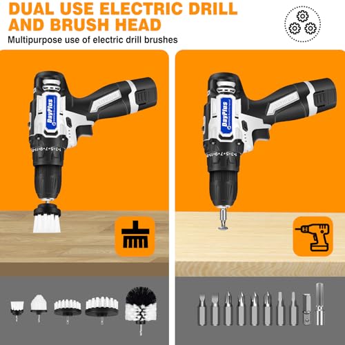 Electric Spin Scrubber Handheld, 2 Speed, with 9 Brush Heads, 450RPM Battery Power Scrubber Waterproof, 3.0Ah Battery and Charger X339998