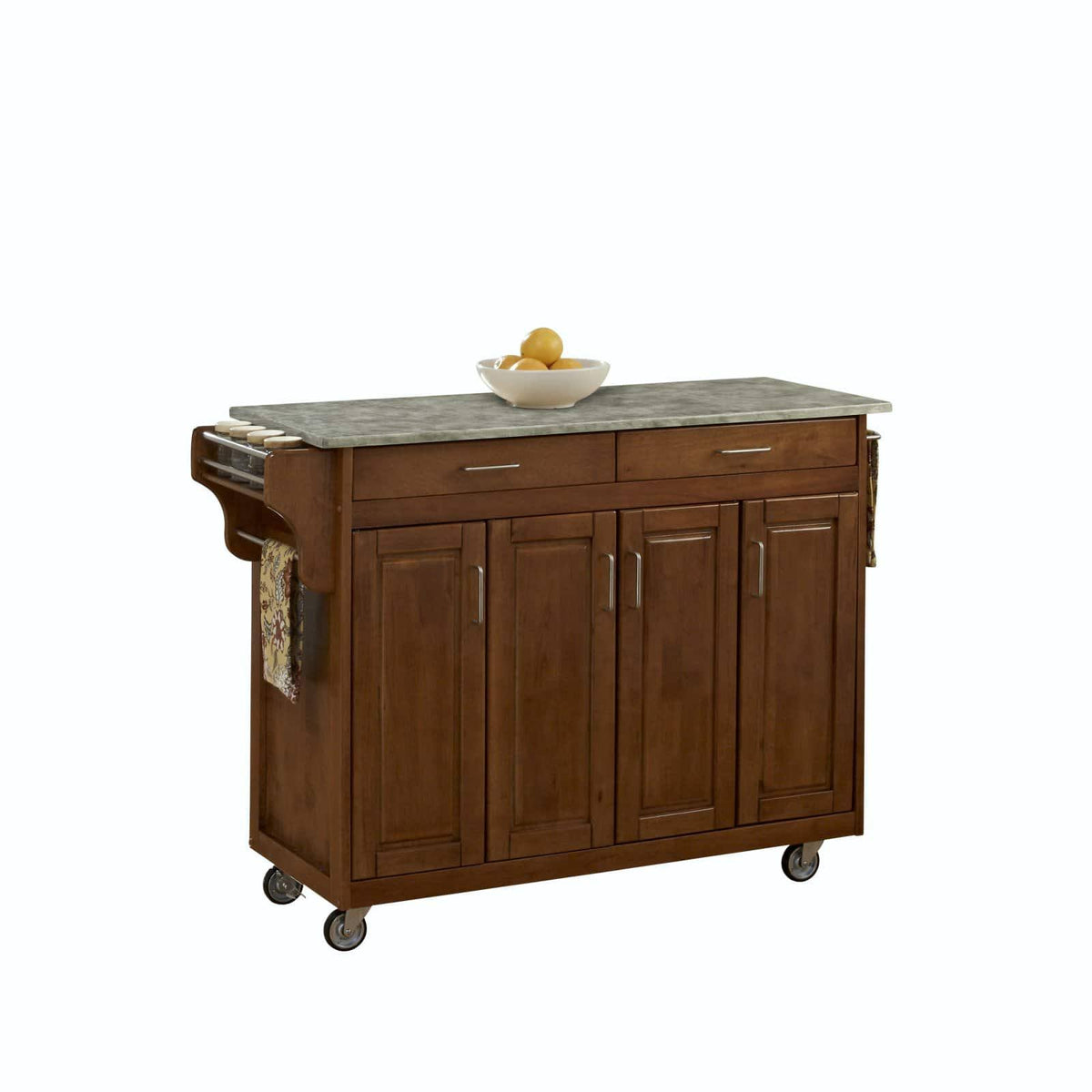 Oak Create-a-Cart with Concrete Top U908857