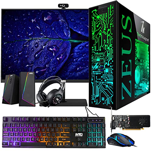 Gaming Desktop PC, Intel i5 4th Gen, GT 1030 2GB DDR5, 8GB RAM, 1TB SSD + 4TB HDD, 24 Inch Curved Gaming Monitor, Windows 11 Pro I984