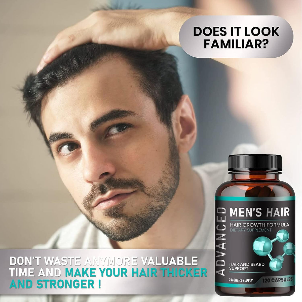 Hair Growth Vitamins, 120 Capsules O62124