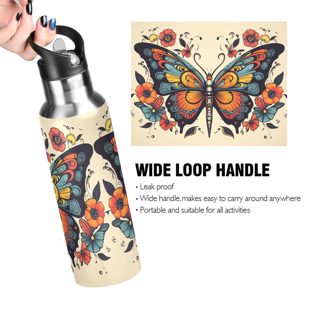 Kids Stainless Steel Insulated Water Bottle with Straw Lid 20 oz R77618