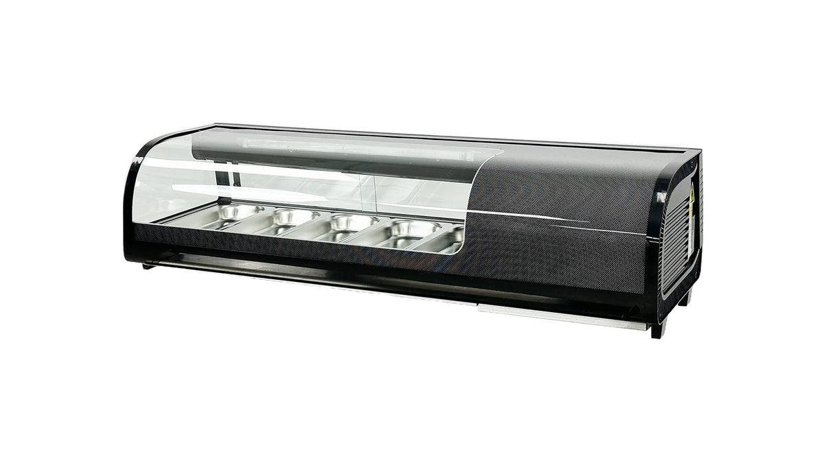 Black Curved Sushi Refrigerated Display Case P375