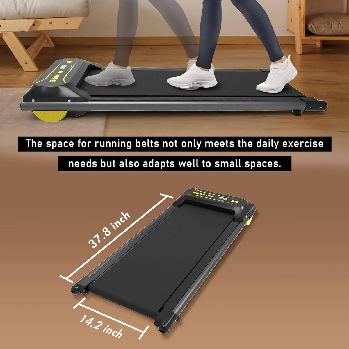 Portable Mini Treadmill with Remote Control Black N81521