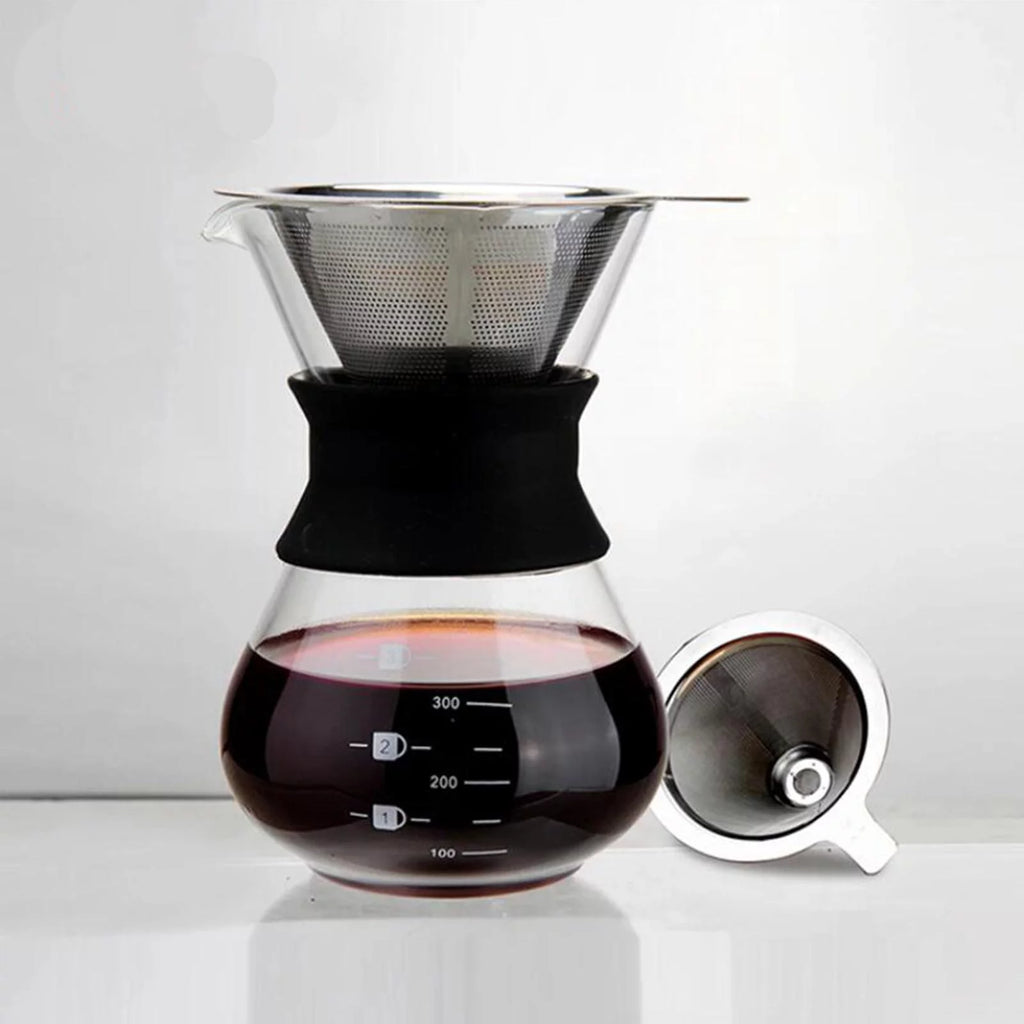 Glass Coffee Pot Coffee Brewer with Stainless Steel Filter, 14 Ounce M108837