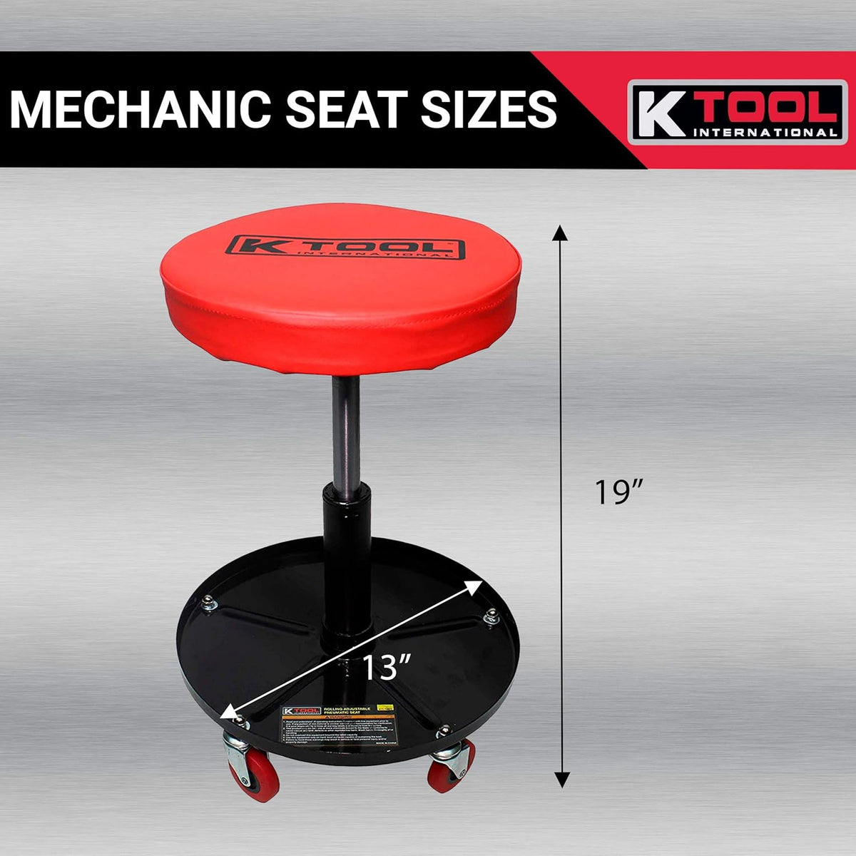 Adjustable Rolling Mechanic Seat with Pneumatic Lift, Padded Seat, Pack of 2 H694