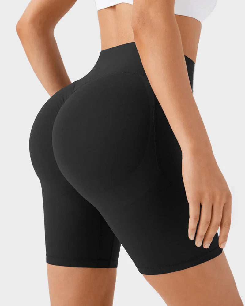 Tummy Control Butt-Lifting Training Shorts with Pockets D6080