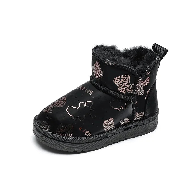 Black Warm Lined Non-slip Snow Boots I987994