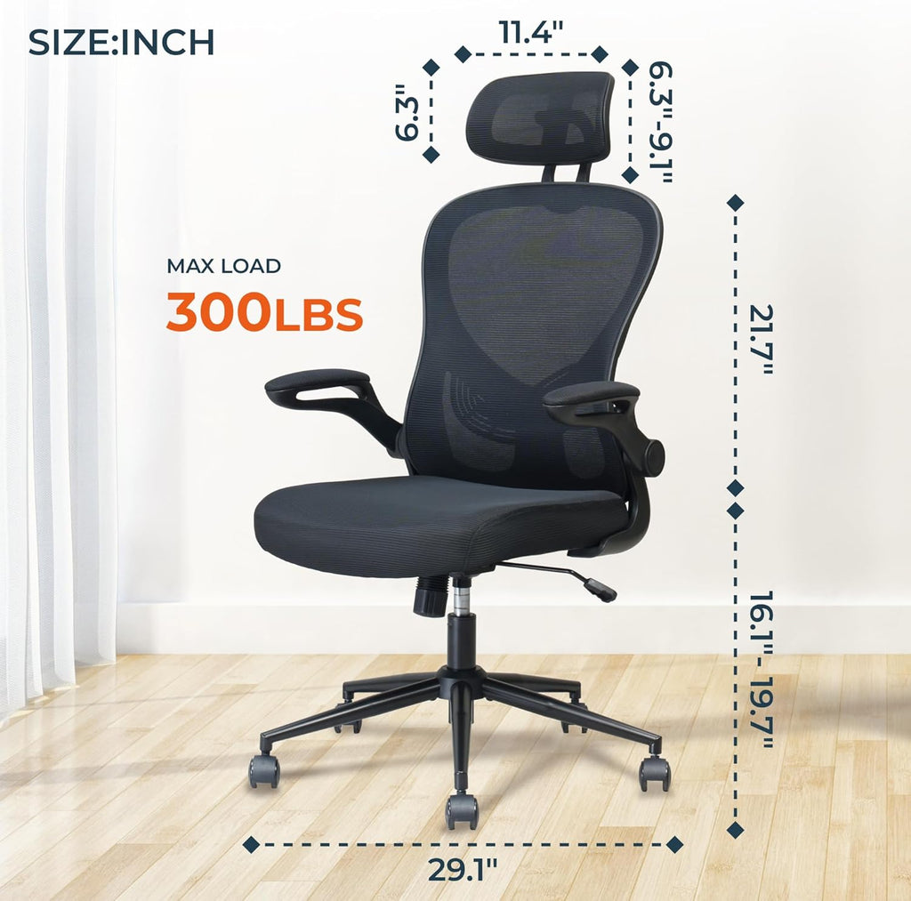 High Back Mesh Office Chair with Adjustable Lumbar Support A54023
