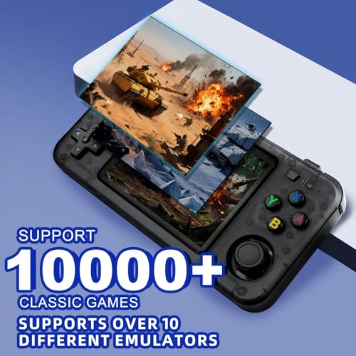 Black Retro Handheld Game Console with 3.5-inch IPS Screen O788