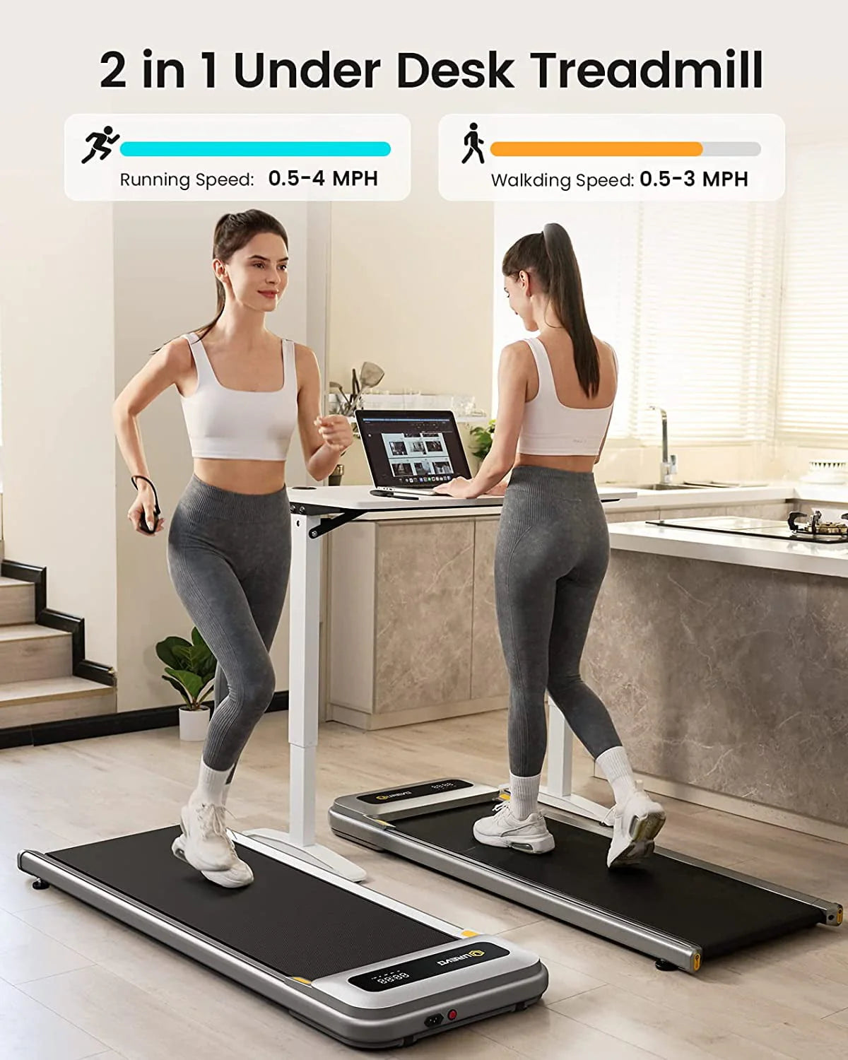 Walking Pad Treadmill 2.25HP 265lb Capacity with Remote Control A370355