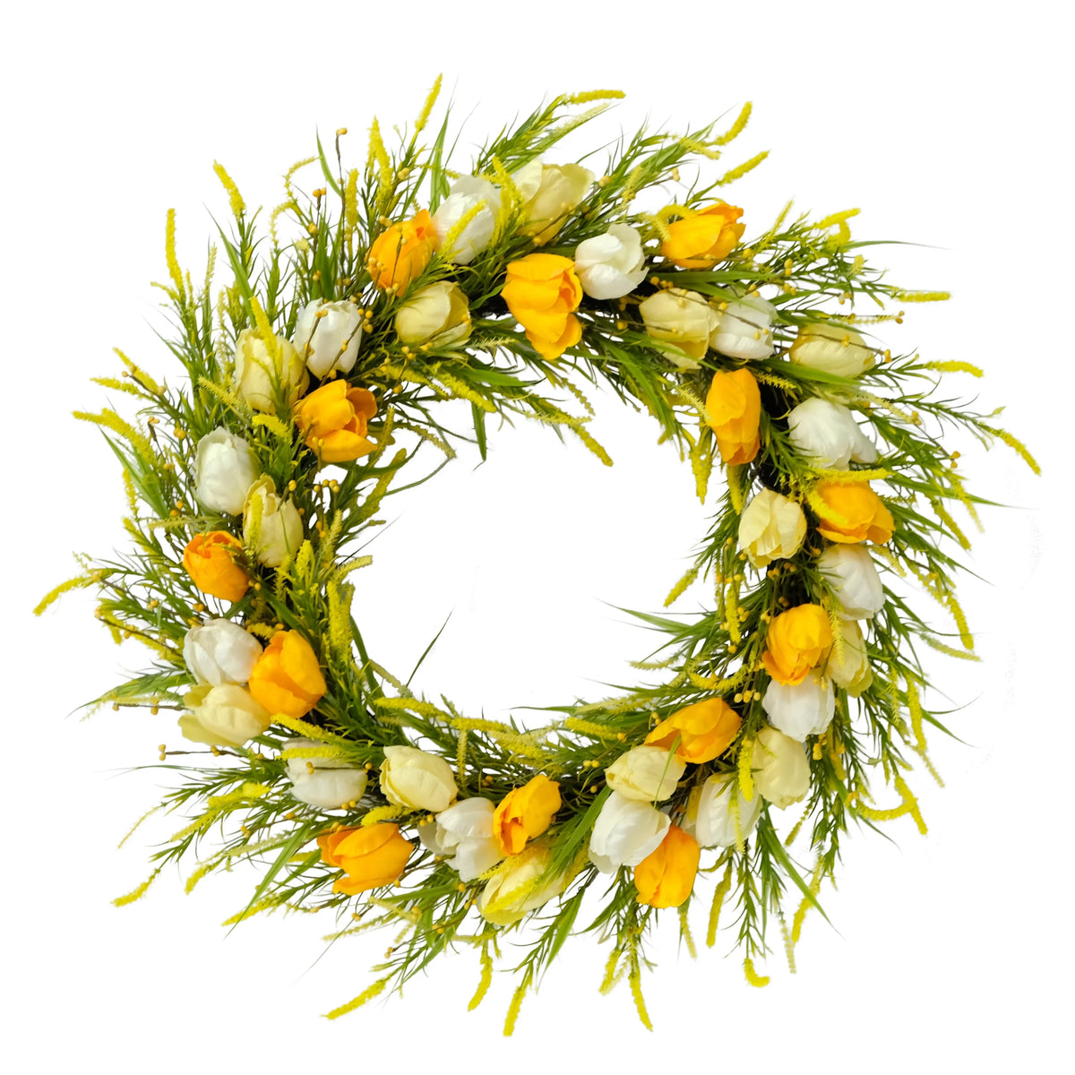 30" Artificial Tulip Floral Wreath B801481