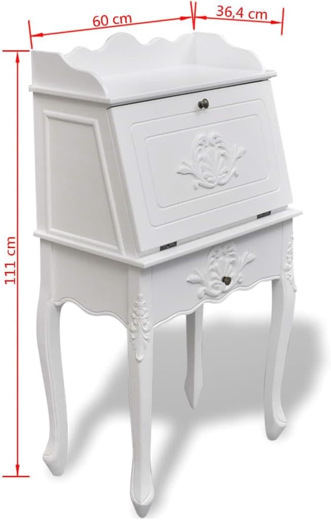 White Antique Secretary Desk G58261