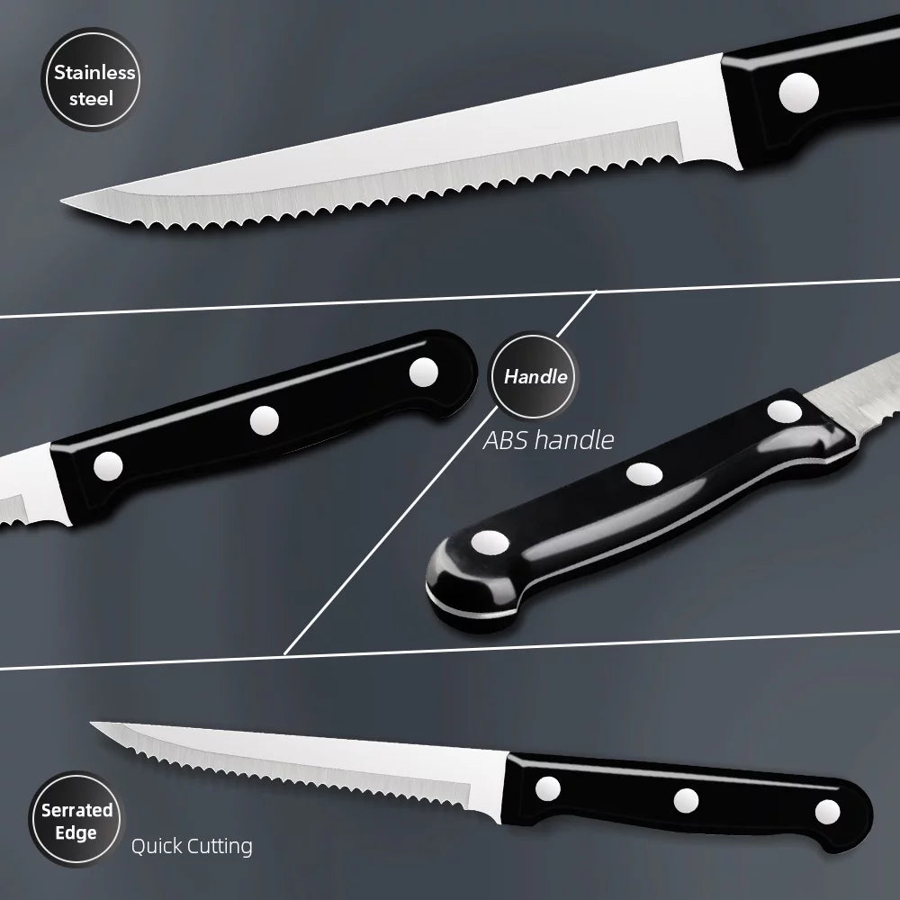 20-Piece Stainless Steel Silverware Set with Steak Knives X646859