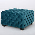 Dark Teal Velvet Ottoman E840