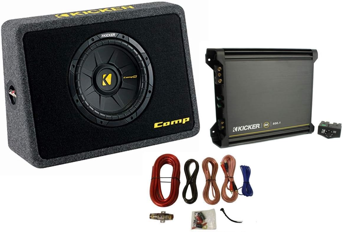 10" 600W Car Loaded Subwoofer Sub Box Amplifier 4 Ga Amp Kit R648