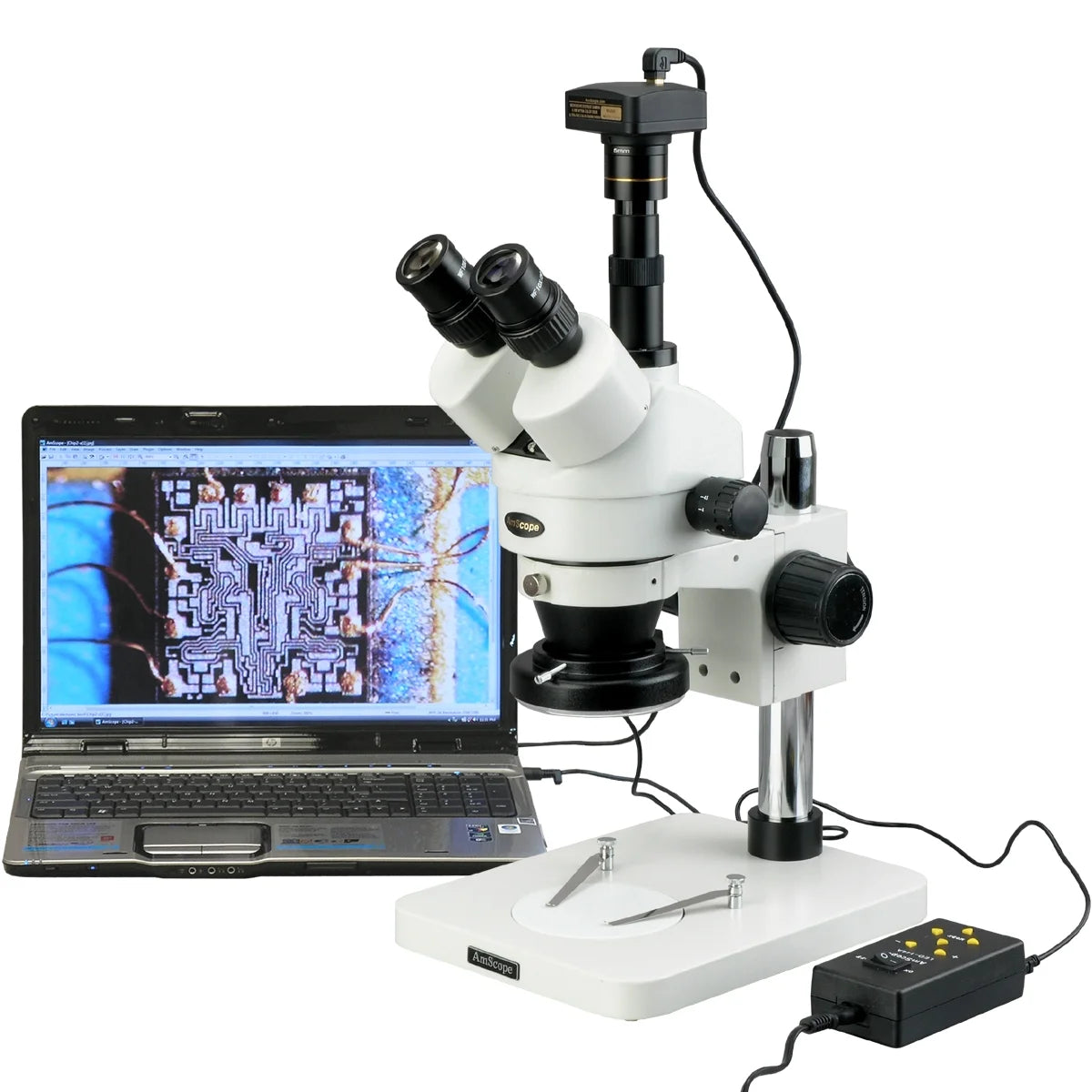 3.5X-90X Zoom Stereo Microscope with 144-LED Light and 10MP Digital USB Camera H2502