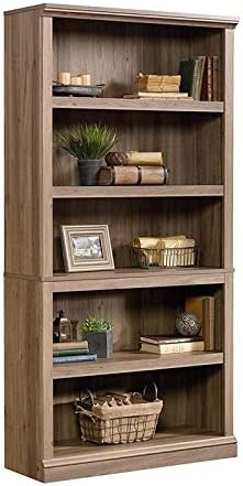 5 Shelf Bookcase with 3 Adjustable Shelves in Salt Oak U7405