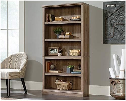 5 Shelf Bookcase with 3 Adjustable Shelves in Salt Oak U7405
