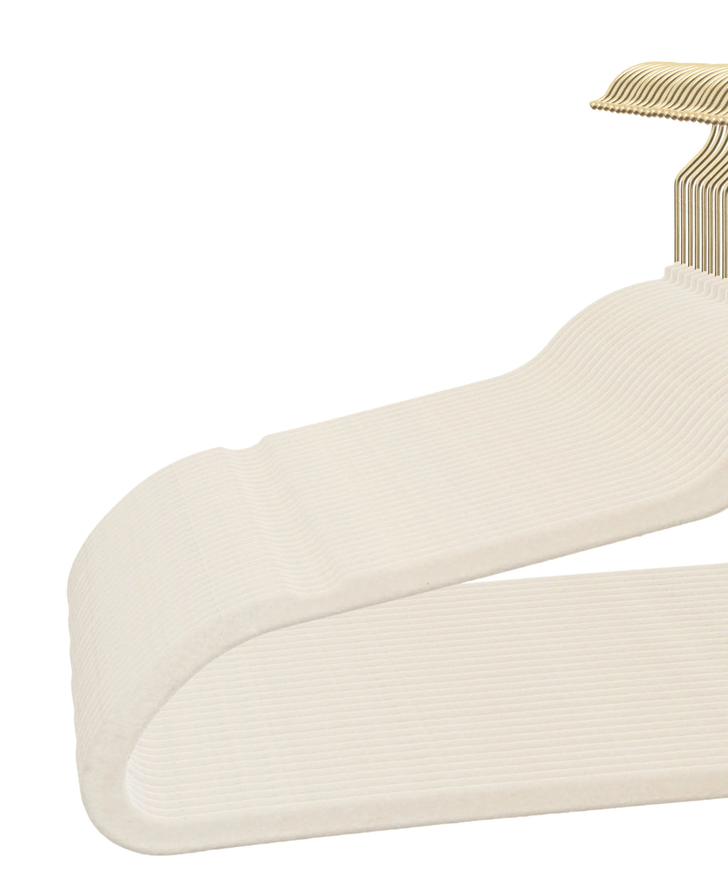 Beige Non-Slip Velvet Clothes Hangers 100 Pack T880938