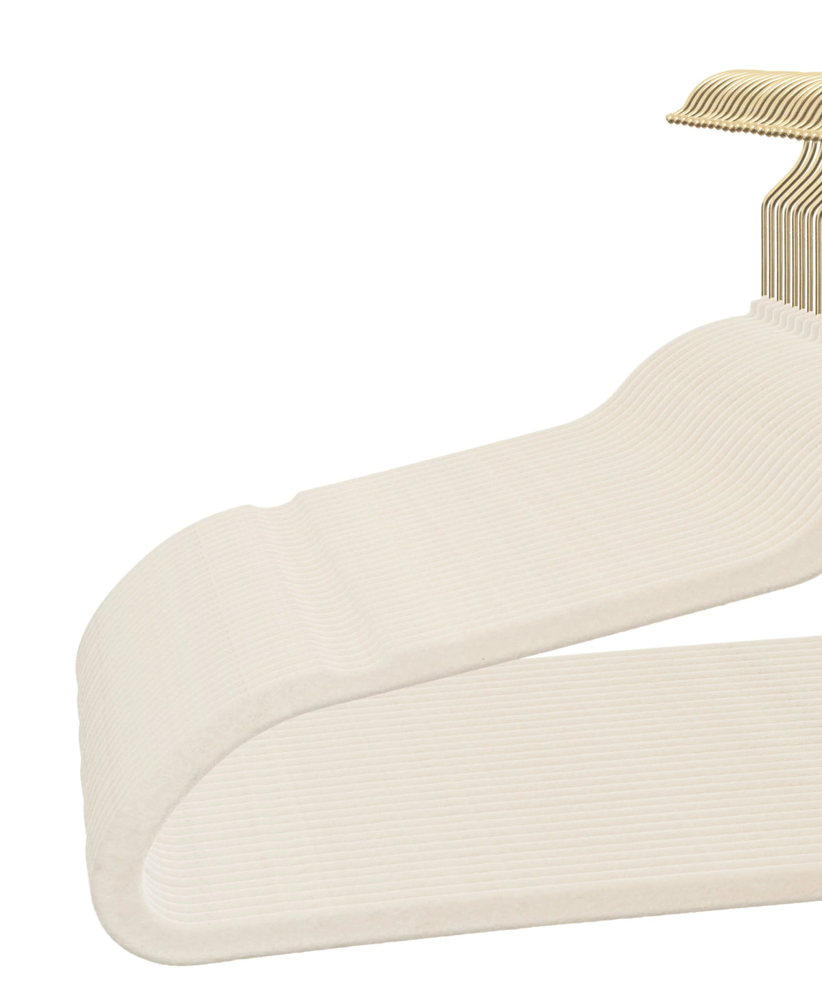 Beige Non-Slip Velvet Clothes Hangers 100 Pack T880938