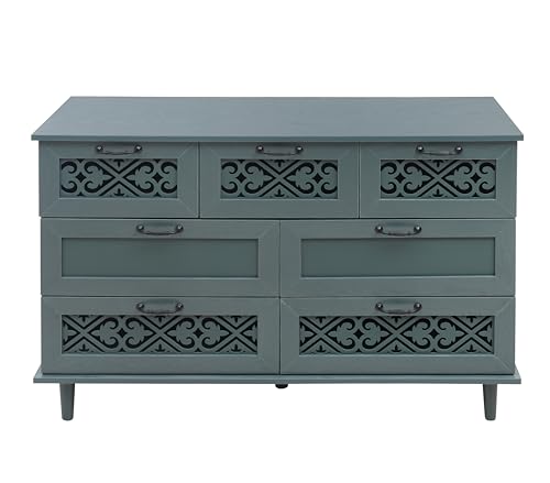 Blue 3 Door 3 Drawer Wooden Sideboard Cabinet Y956