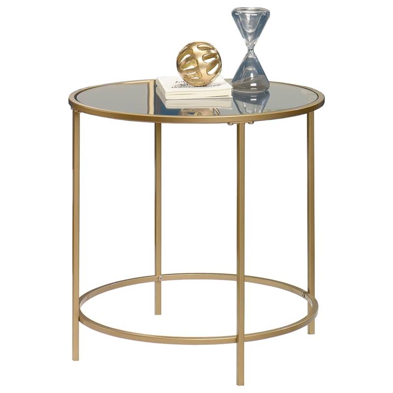 Satin Gold Round End Table K331