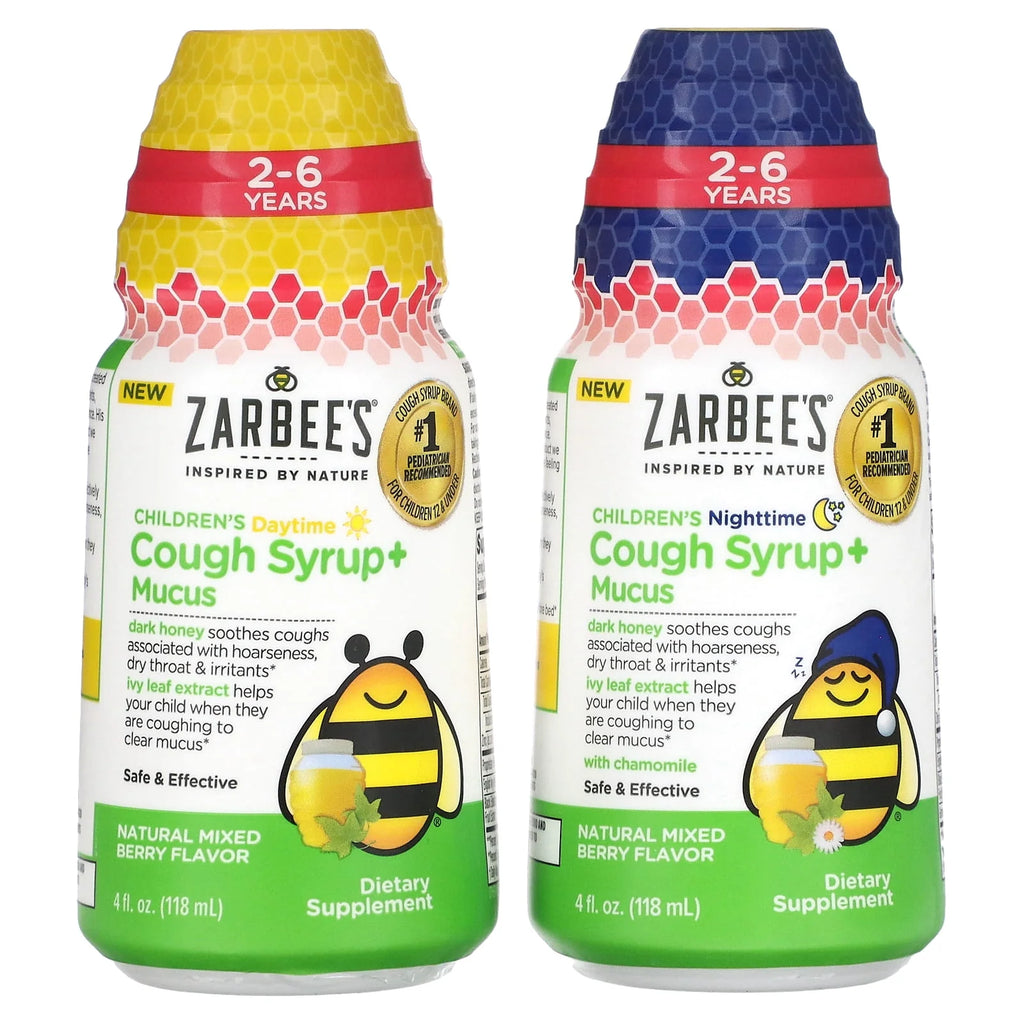 Kids Cough + Mucus Day/Night Syrup Mixed Berry 2x4FL Oz O626326