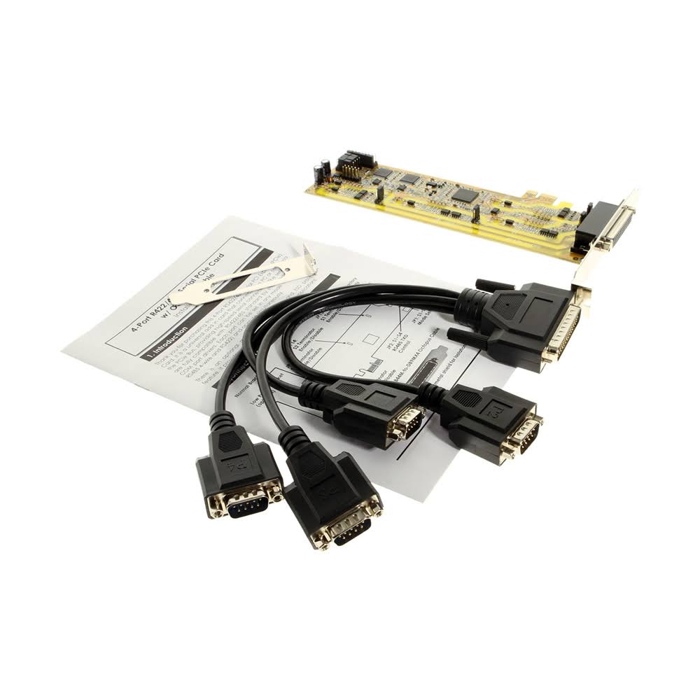 Quad Port Serial RS422/485 PCIe Card with DB44 Cable S229656