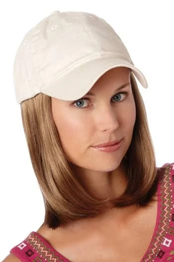 Baseball Cap with Hair Beige E5035